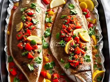 Swordfish Baked in Foil with Mediterranean Flavors