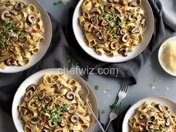 Tagliatelle with Bacon and Mushrooms