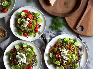Tangy Lentil Salad with Dill & Pepperoncini