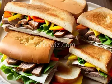 Tangy Sliced Pork Sandwiches