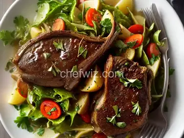 Tender Braised Lamb Shanks With Bitter Herb Salad Recipe