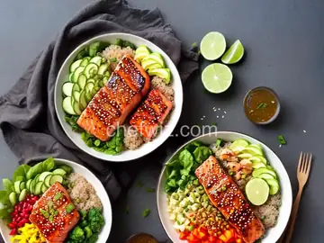 Teriyaki Salmon Quinoa Bowls