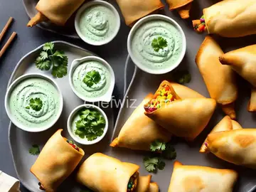 Tex-Mex Egg Rolls With Creamy Cilantro Dipping Sauce