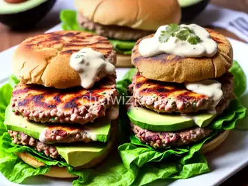 Tex-Mex Turkey Burgers with Avocado Mayonnaise