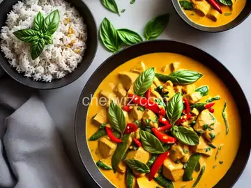 Thai Basil Chicken with Coconut Curry Sauce