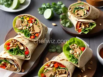 Thai Chicken Wrap with Spicy Peanut Sauce