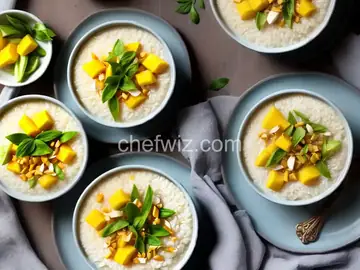 Thai-Inspired Coconut-Pandan Rice Pudding With Fresh Mango Recipe