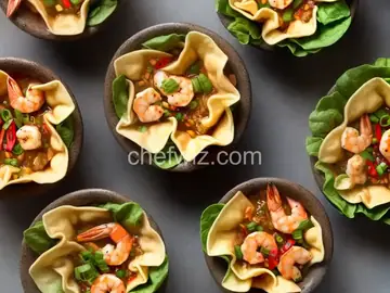 Thai Shrimp Wonton Cups
