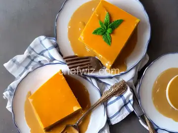 Thai Tea Cake with Condensed Milk Custard Sauce Recipe