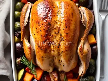 Thanksgiving Chicken Over Roasted Vegetables
