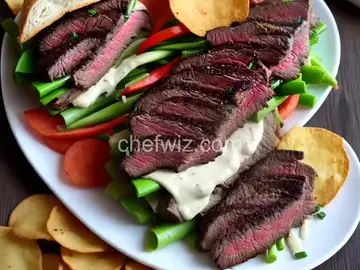 The Steak Bomb With Flap Steak, Scallions, and Salami-Cheese Crisps Recipe