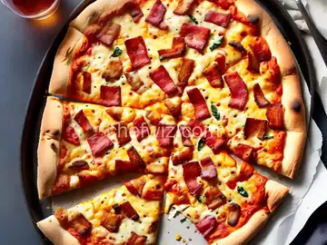 Three-Cheese Bacon Pizza