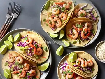 Tilapia and Shrimp Tacos with Cabbage Slaw