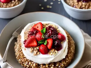 Toasted Oatmeal with Strawberry Chia Jam and Coconut Whipped Cream