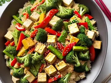Tofu and Vegetables Stir-Fry with Couscous