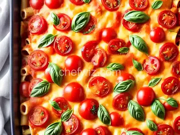 Tomato, Basil and Cheese Baked Pasta