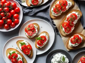 Tomato Crostini with Whipped Feta