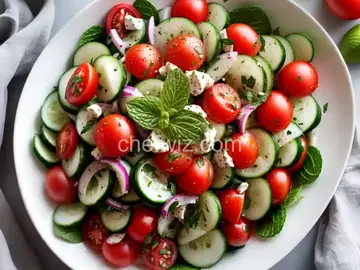 Tomato Cucumber Salad with Mint