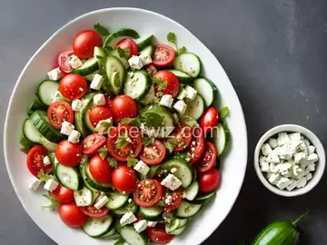 Tomato Cucumber and Feta Salad