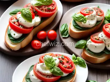 Tomato, Mozzarella and Basil Bruschetta