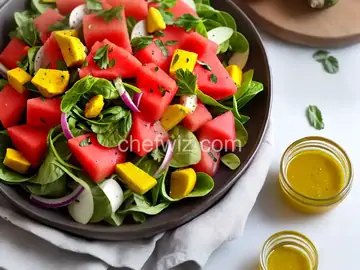 Tomato-Watermelon Salad With Turmeric Oil