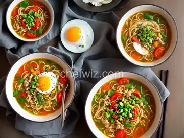 Tomato and Egg Drop Noodle Soup