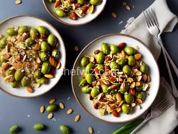 Torn Olives with Almonds, Celery & Parmesan