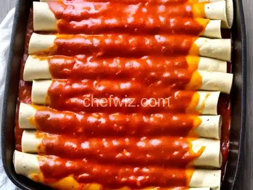 Traditional New Mexico Red Chile Cheese "Stacked" Enchiladas