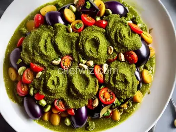 Trenette with Eggplant and Basil Pesto