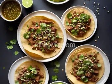 Tripe Tacos in Herbal Tomatillo Sauce with Toasted Seeds and Nuts