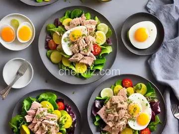 Tuna Salad with Eggs and Pickles