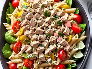 Tuna Souvlaki Pasta Salad