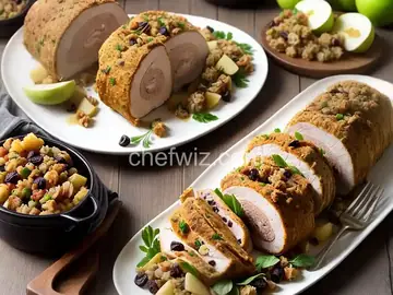 Turkey Breast Roulade with Apple and Raisin Stuffing