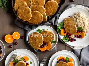 Turkey Cutlets with Cranberry Orange Stuffing and Pan Gravy