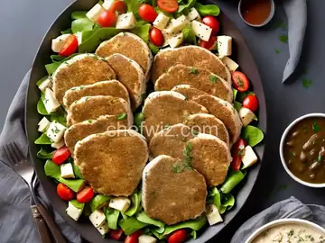 Turkey Cutlets with Gravy and Raw Stuffing Salad