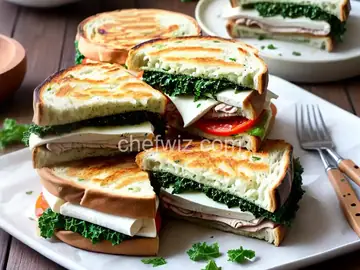 Turkey, Mozzarella, and Kale Pesto Panini