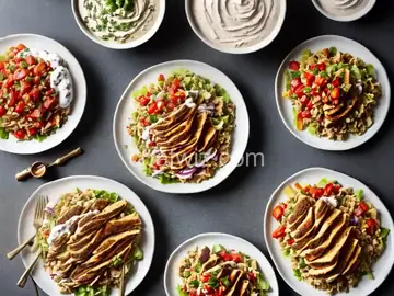 Turkey Shawarma with Tomato Relish and Tahini Sauce