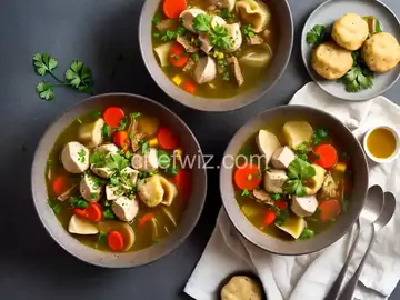 Turkey Soup with Dressing Dumplings