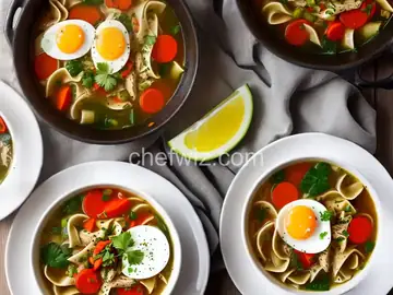 Turkey Soup with Egg Noodles and Vegetables