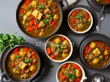 Turkey Vegetable Soup with Stuffing Dumplings