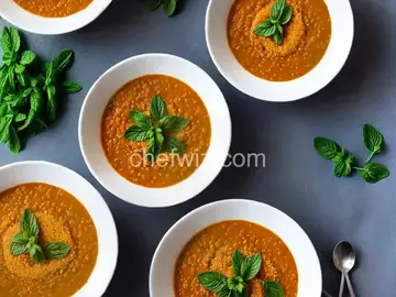 Turkish Red Lentil Soup with Mint