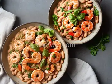 Tuscan Shrimp with White Beans