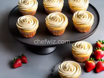 Vanilla Cupcakes with Strawberry Filling