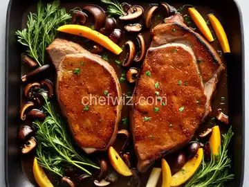 Veal Chop with Portabello Mushrooms