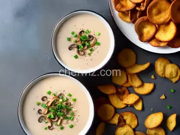 Vegan Cream of Mushroom Soup With Crispy Shiitake Chips Recipe