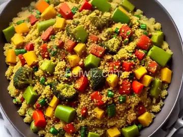 Vegan Moroccan Couscous with Raisins and Vegetables