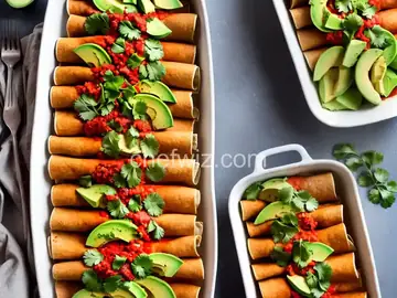 Vegan Pasilla Enchiladas with Avocado and TVP