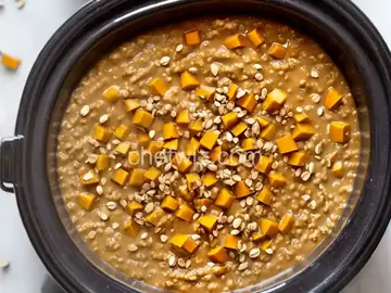 Vegan Pumpkin Overnight Oats in the Slow Cooker