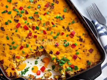 Vegetarian Breakfast Casserole with Hash Browns