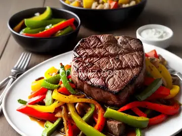 Venison Steak with Peppers and Onions